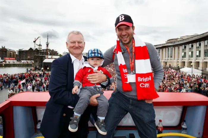 Framed Print : Bristol City Champions Triumph: Steve Lansdown and Family Amid Thousands of Ecstatic Fans in Open Top Bus Parade Framed Print : Bristol City Champions Triumph: Steve Lansdown and Family Amid Thousands of Ecstatic Fans in Open Top Bus Parade