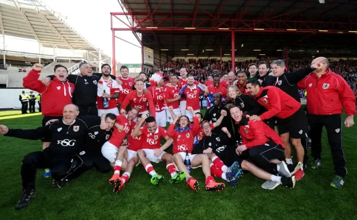 Framed Print : Bristol City Claims League One Championship: Unforgettable Moment of Triumph