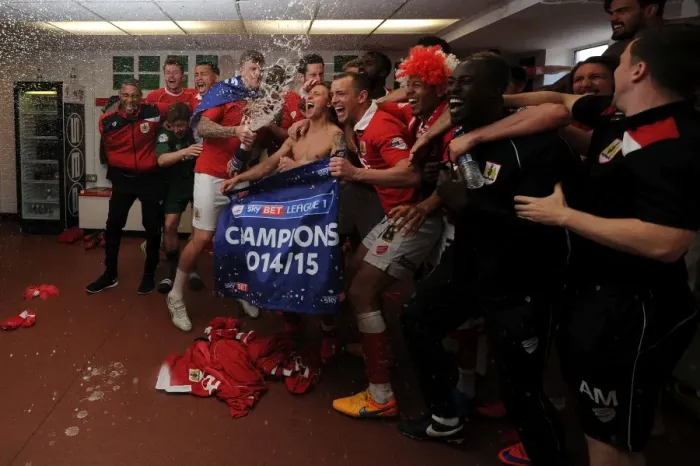 Framed Print : Bristol City Claims League Victory: Thrilling Celebrations at Ashton Gate Framed Print : Bristol City Claims League Victory: Thrilling Celebrations at Ashton Gate