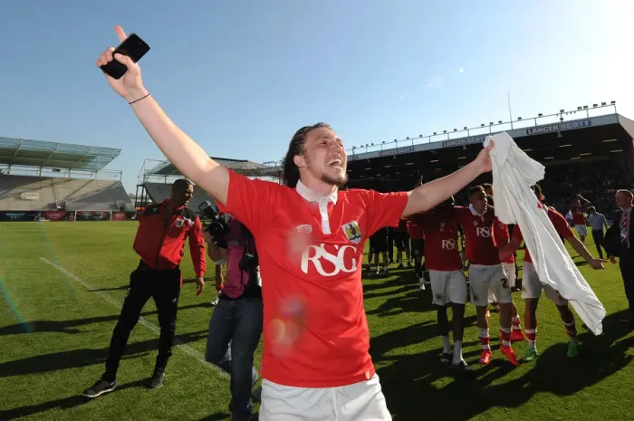 Framed Print : Bristol City Clinch League Title: Luke Ayling's Euphoric Moment at Ashton Gate Framed Print : Bristol City Clinch League Title: Luke Ayling's Euphoric Moment at Ashton Gate