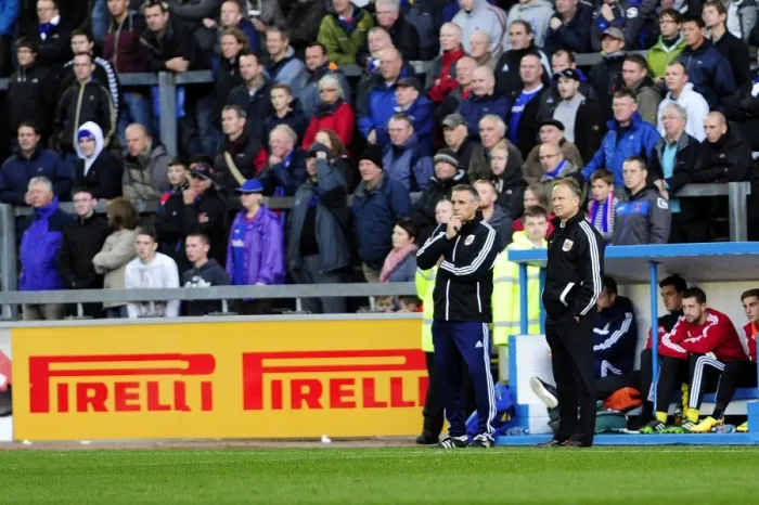 Framed Print : Bristol City Coaches John Pemberton and Sean O'Driscoll at Carlisle United Match, October 2013 Framed Print : Bristol City Coaches John Pemberton and Sean O'Driscoll at Carlisle United Match, October 2013