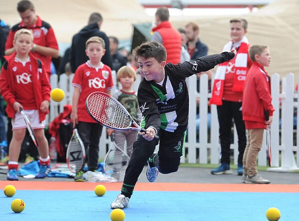 Bristol City Community Trust: Children Play Tennis at Ashton Gate during Bristol City vs MK Dons Match