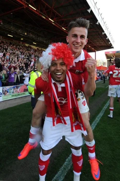 Framed Print : Bristol City Crowned Champions: Joe Bryan and Korey Smith's Emotional Moment at Ashton Gate Framed Print : Bristol City Crowned Champions: Joe Bryan and Korey Smith's Emotional Moment at Ashton Gate