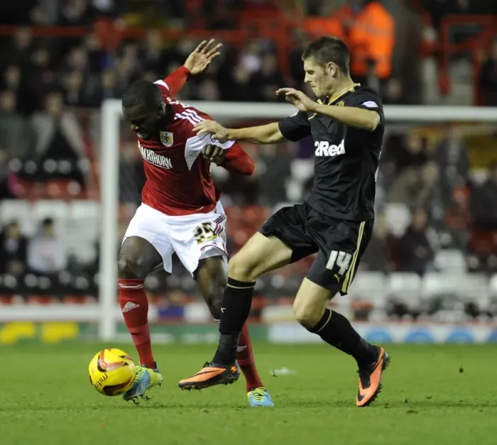Framed Print : Bristol City Debut: Karleigh Osborne vs. Jamie Proctor Clash at Ashton Gate - 05 / 11 / 2013