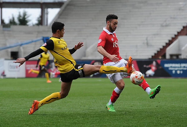 Bristol City Defender Derrick Williams Clears the Ball Against Barnsley, Sky Bet League One, 2015