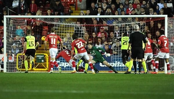 Bristol City Defender Mark Little Saves Goal-Line Header vs Oldham Athletic, Sky Bet League One, 2014