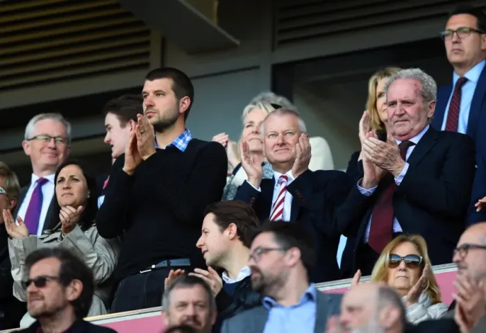 Framed Print : Bristol City Directors Celebrate Championship Victory Over Barnsley at Ashton Gate