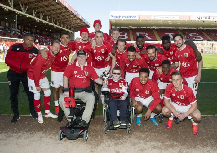 Framed Print : Bristol City Disabled Supporters Honor Players of the Season at Ashton Gate