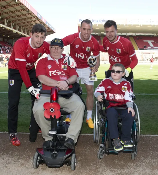 Framed Print : Bristol City Disabled Supporters Honor Players of the Season at Ashton Gate Framed Print : Bristol City Disabled Supporters Honor Players of the Season at Ashton Gate