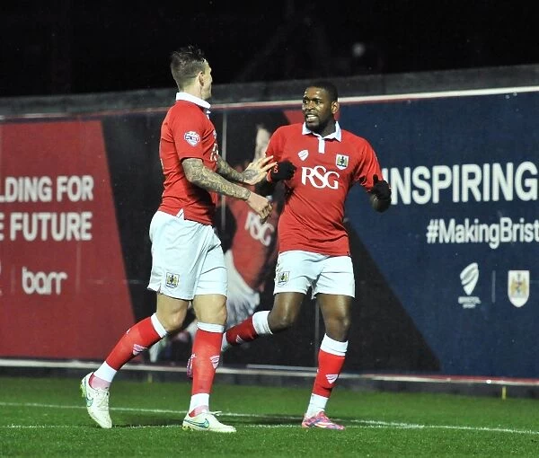 Bristol City: Emmanuel-Thomas and Flint Celebrate FA Cup Goal Against Doncaster Rovers