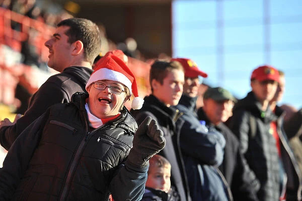 Bristol City Fan in Christmas Hat at Ashton Gate during Bristol City vs Crawley Town, Sky Bet League One Match (December 13, 2014)