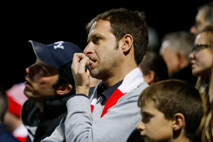 Framed Print : Bristol City Fan Holds Breath at Yeovil Town vs. Bristol City Match, 10 March 2015