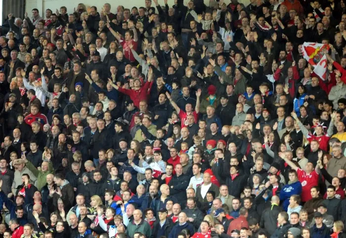 Framed Print : Bristol City Fans Framed Print : Bristol City Fans