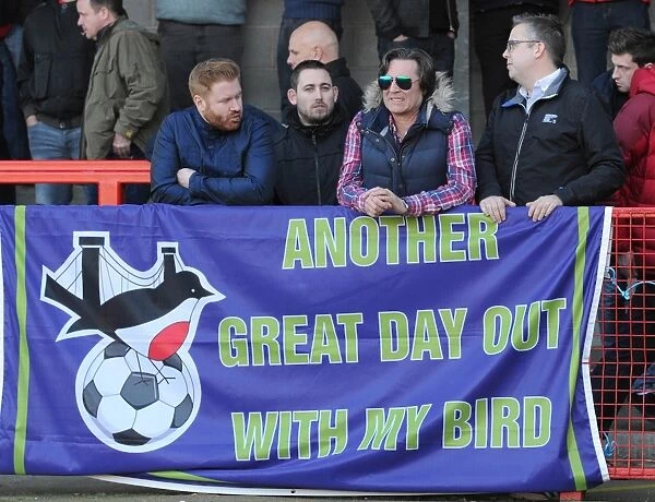 Bristol City Fans in Action at Broadfield Stadium, Sky Bet League One Match, March 2015