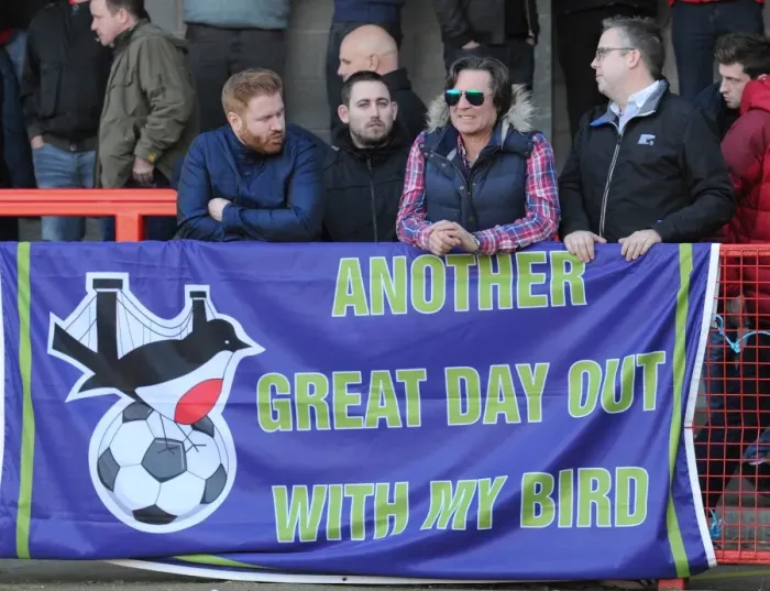 Framed Print : Bristol City Fans in Action at Broadfield Stadium, Sky Bet League One Match, March 2015 Framed Print : Bristol City Fans in Action at Broadfield Stadium, Sky Bet League One Match, March 2015