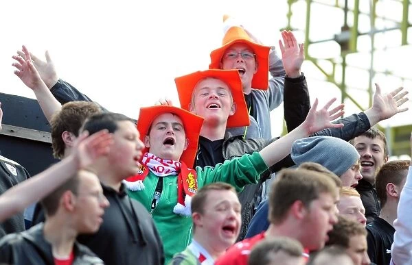 Bristol City Fans in Action: Championship Showdown at Blackpool's Bloomfield Road (May 2010)
