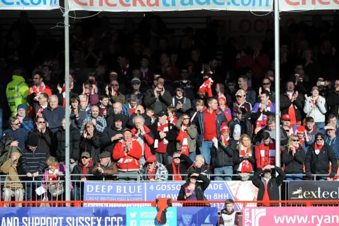 Framed Print : Bristol City Fans in Action at Crawley Town's Broadfield Stadium, Sky Bet League One Match, 07.03.2015 Framed Print : Bristol City Fans in Action at Crawley Town's Broadfield Stadium, Sky Bet League One Match, 07.03.2015