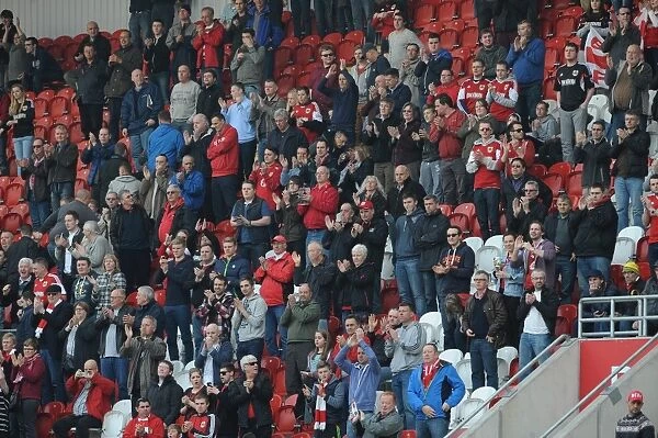 Bristol City Fans in Action at Rotherham United's New York Stadium, 2014