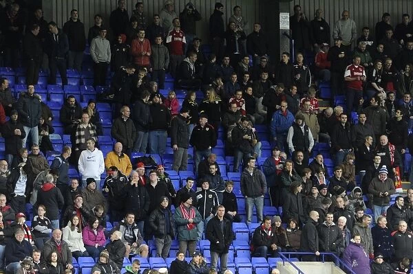 Bristol City Fans in Action at Tranmere vs. Bristol City, League One Football Match, November 2013