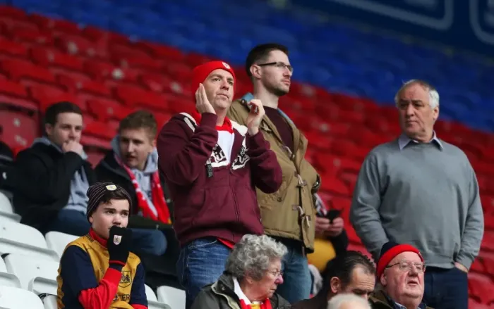 Framed Print : Bristol City Fans in Action at Wigan's DW Stadium