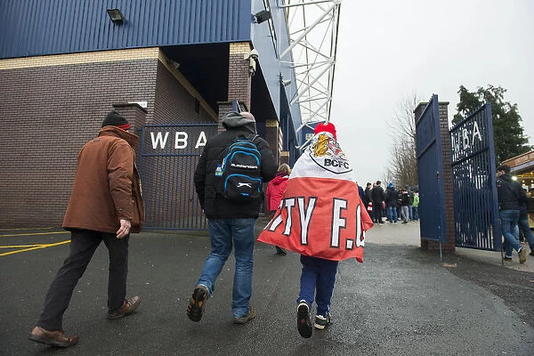 Bristol City Fans Arrive at The Hawthorns for FA Cup Third Round Match