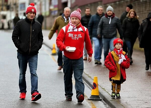 Bristol City Fans Arrive at Turf Moor for Burnley Match, FA Cup 2017