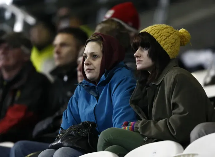 Framed Print : Bristol City Fans Brave the Cold at Hull City's KC Stadium, 2013 Framed Print : Bristol City Fans Brave the Cold at Hull City's KC Stadium, 2013