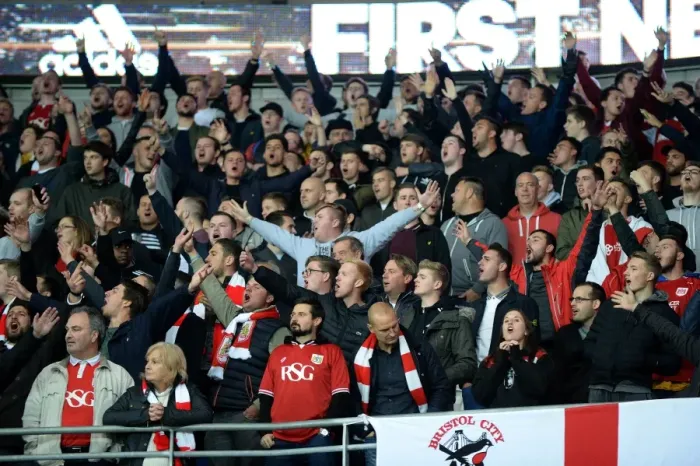 Framed Print : Bristol City Fans at Cardiff City Stadium, 14 / 10 / 2016 - Sky Bet Championship Match