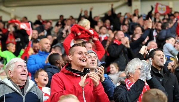 Bristol City Fans Celebrate 1-0 Lead Over Blackburn Rovers at Ashton Gate Stadium