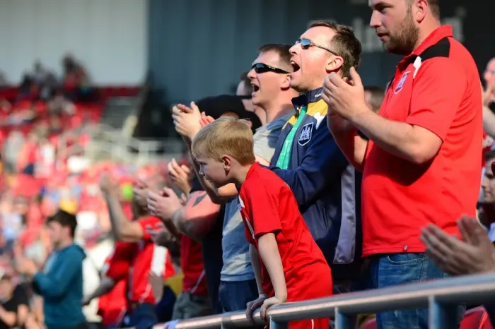 Framed Print : Bristol City Fans Celebrate at Ashton Gate: Sky Bet Championship Match Against Wolverhampton Wanderers