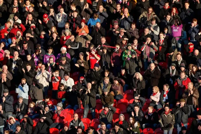Framed Print : Bristol City Fans Celebrate at Doncaster Rovers vs. Bristol City FA Cup Match, January 2015