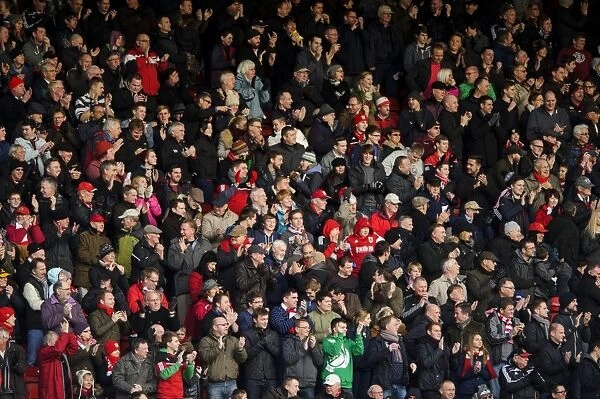 Bristol City Fans Celebrate Goal: Sky Bet League One Match Against Stevenage (December 2013)