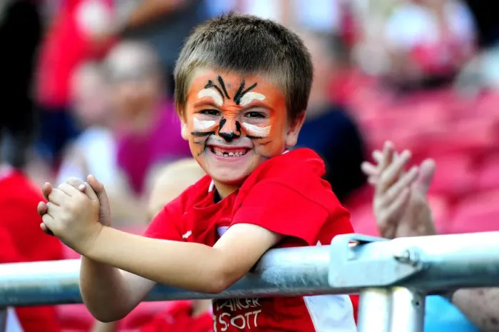 Framed Print : Bristol City Fans Celebrate in New West Stand during Sky Bet Championship Match against Wigan Athletic