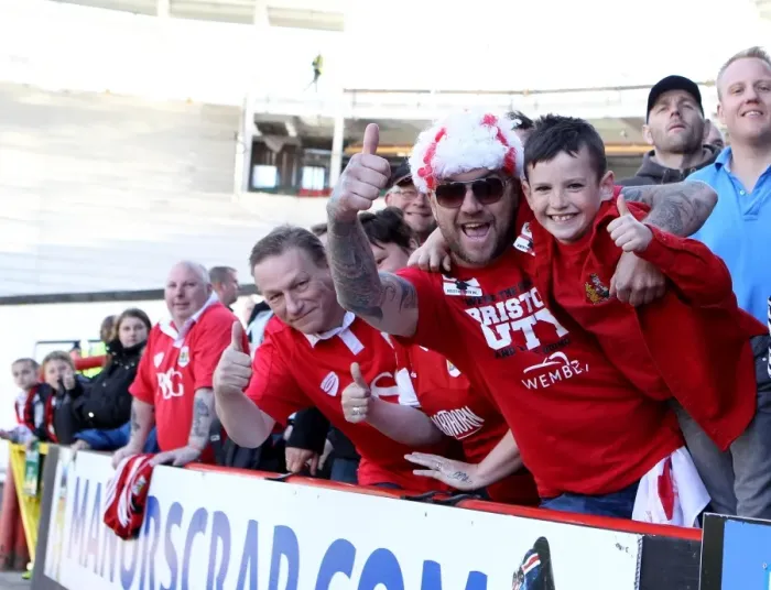 Framed Print : Bristol City Fans Celebrate Promotion: The Euphoria of Ashton Gate, 2015 Framed Print : Bristol City Fans Celebrate Promotion: The Euphoria of Ashton Gate, 2015