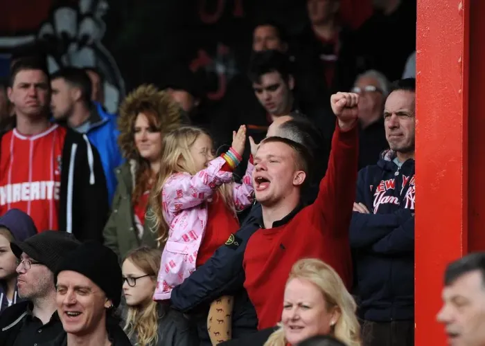 Framed Print : Bristol City Fans Celebrate Victory Over Crewe at Ashton Gate, 2014 Framed Print : Bristol City Fans Celebrate Victory Over Crewe at Ashton Gate, 2014