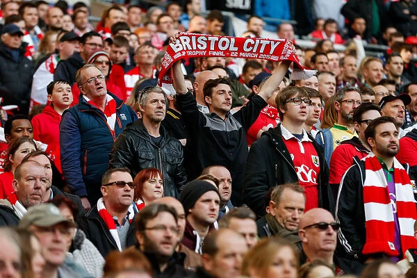 Bristol City Fans Celebrate at Wembley during Johnstones Paint Trophy Final against Walsall, 2015