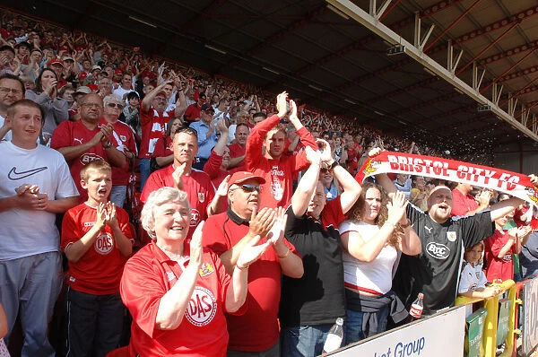 Bristol City Fans Celebrating Promotion to Championship