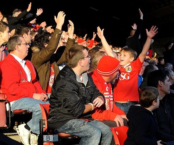 Bristol City Fans Cheer on Their Team against Preston North End, Ashton Gate Stadium, 2014