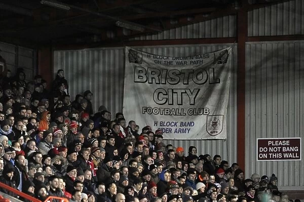 Bristol City Fans Cheering at Ashton Gate Stadium during FA Cup Third Round Replay against Doncaster Rovers, January 2015