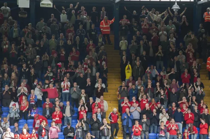 Framed Print : Bristol City Fans Cheering at Ipswich Town Match, Sky Bet Championship (September 2015)
