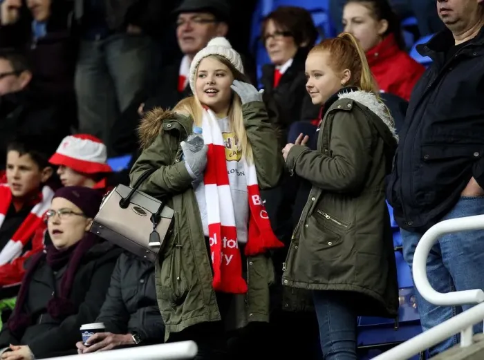 Framed Print : Bristol City Fans Cheering at Madejski Stadium during Sky Bet Championship Match, 2016 Framed Print : Bristol City Fans Cheering at Madejski Stadium during Sky Bet Championship Match, 2016