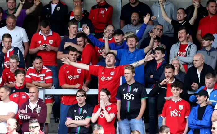 Framed Print : Bristol City Fans Cheering at Pirelli Stadium during Sky Bet Championship Match against Burton Albion Framed Print : Bristol City Fans Cheering at Pirelli Stadium during Sky Bet Championship Match against Burton Albion