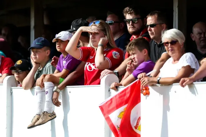 Framed Print : Bristol City Fans Cheering at Pre-season Friendly against Bristol Manor Farm Framed Print : Bristol City Fans Cheering at Pre-season Friendly against Bristol Manor Farm