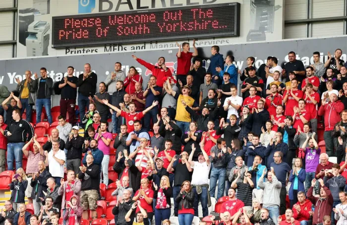 Framed Print : Bristol City Fans Cheering at Rotherham United Match, Sky Bet Championship (September 10, 2016) Framed Print : Bristol City Fans Cheering at Rotherham United Match, Sky Bet Championship (September 10, 2016)