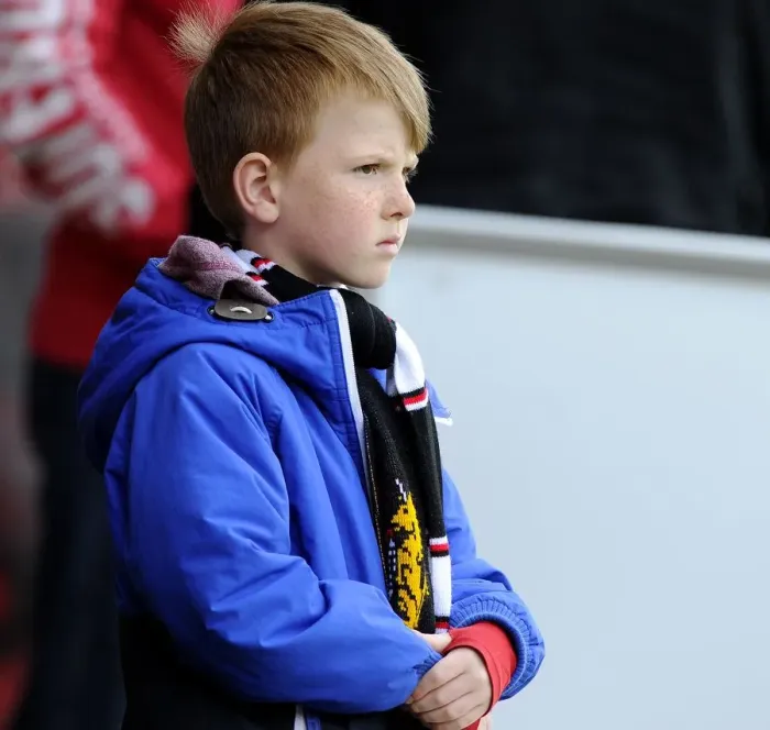 Framed Print : Bristol City Fans Cheering at Walsall's Banks Stadium (12 / 04 / 2014)
