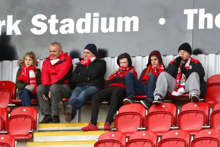Framed Print : Bristol City Fans Converge at New York Stadium for Rotherham United Match, 2015 Framed Print : Bristol City Fans Converge at New York Stadium for Rotherham United Match, 2015