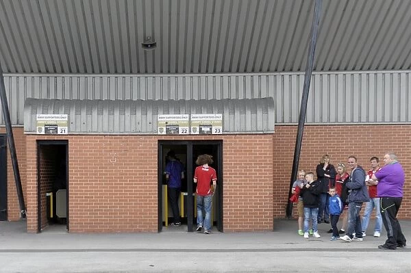 Bristol City Fans Entering Meadow Lane for Notts County Match, 2014