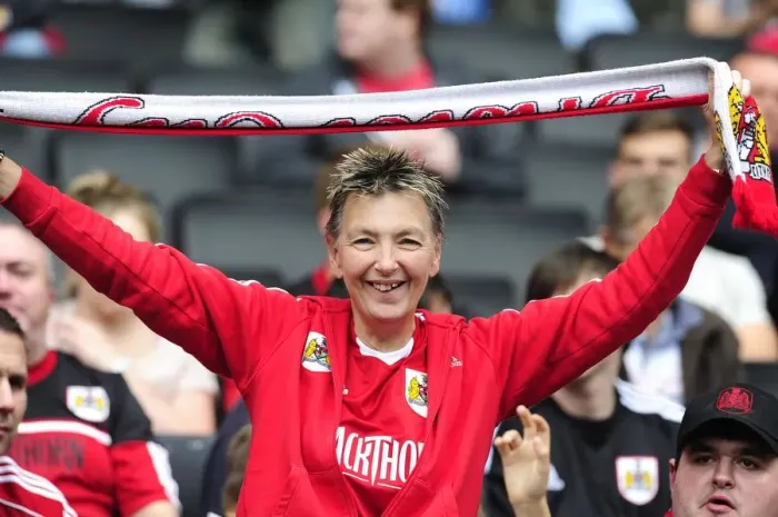 Framed Print : Bristol City Fan's Excitement at Stadium MK during Milton Keynes Dons vs. Bristol City, Sky Bet League One Match (August 24, 2013)