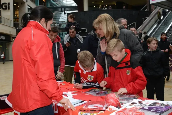 Framed Print : Bristol City Fans Explore Cabot Circus Ahead of Johnstones Paint Trophy Match Framed Print : Bristol City Fans Explore Cabot Circus Ahead of Johnstones Paint Trophy Match