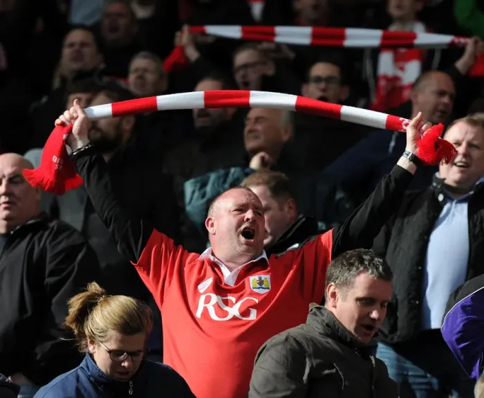 Framed Print : Bristol City Fan's Exuberant Cheer at Preston North End Match, April 2015 Framed Print : Bristol City Fan's Exuberant Cheer at Preston North End Match, April 2015